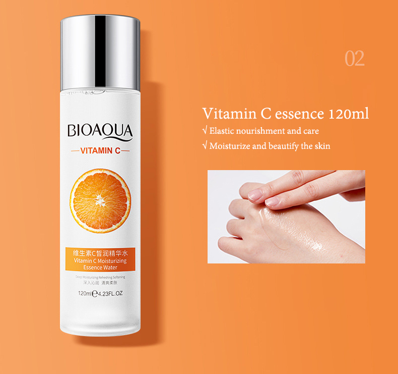 BIOAQUA 6 Pcs Vitamin C Skin Care Set Moisturizing Anti-aging Face Cream Serum Facial Cleanser Skin Care